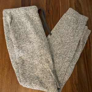 L.L. Bean White and Gray Sweatpants Medium